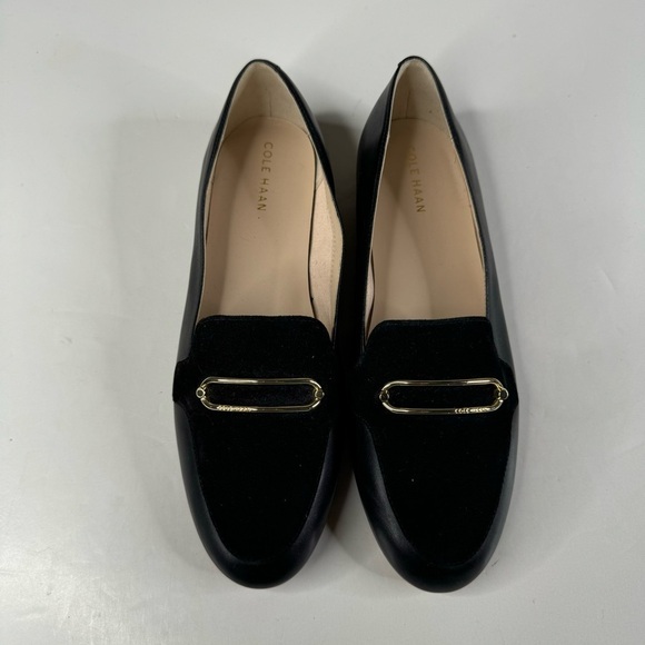 Cole Haan Black Flats with Gold Hardware Size 7.5 - Picture 2 of 7